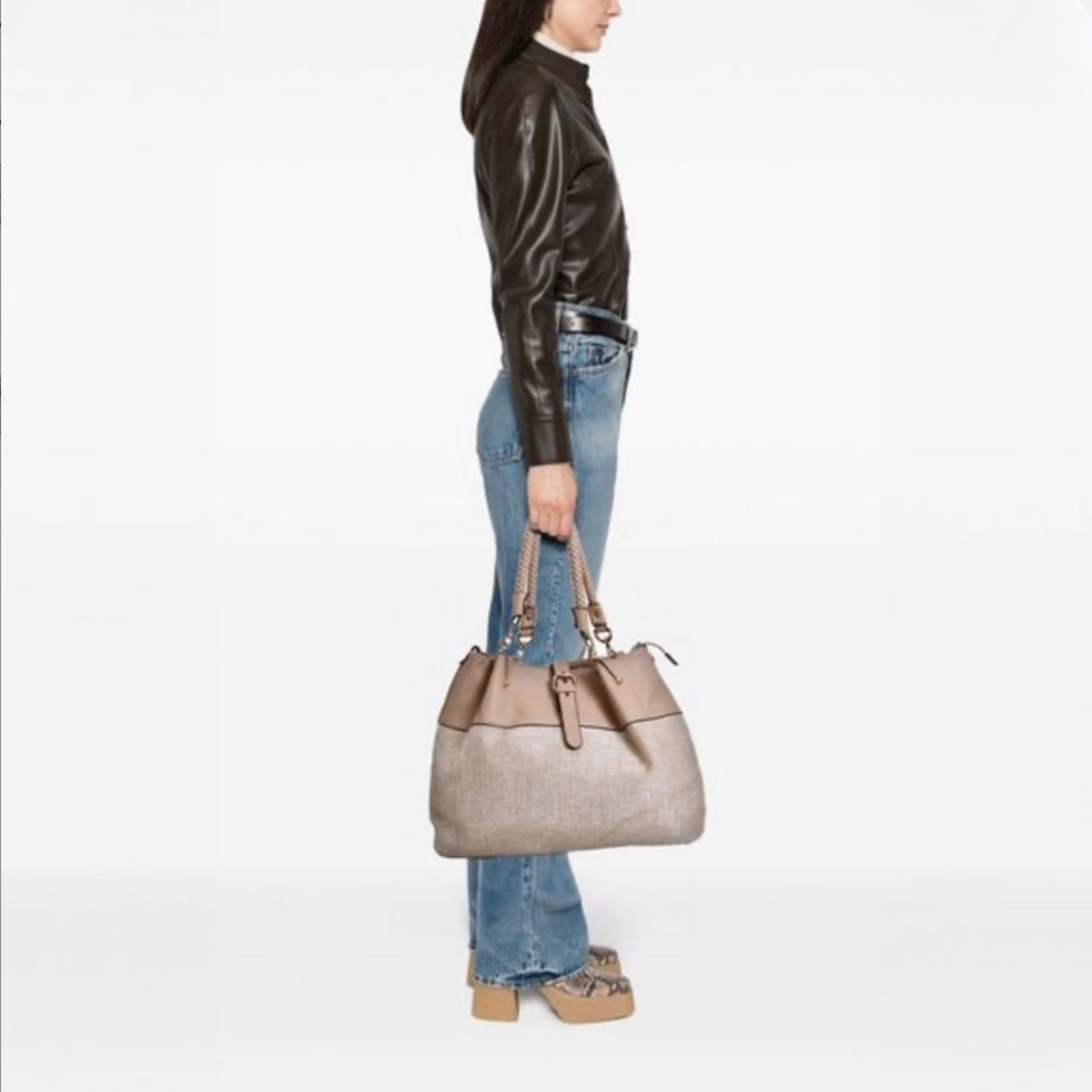Black Rivet Tan Vegan Handbag